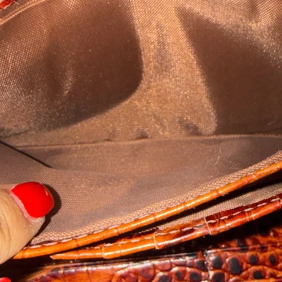 Brahmin Cordelia Pecan Melbourne Rich Brown Embossed Wallet - Picture 13 of 15